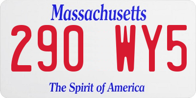 MA license plate 290WY5