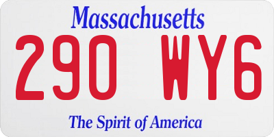 MA license plate 290WY6
