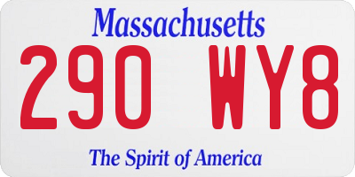 MA license plate 290WY8
