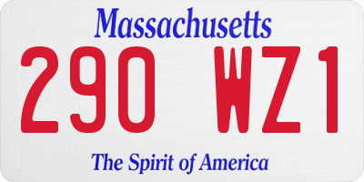 MA license plate 290WZ1