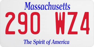 MA license plate 290WZ4