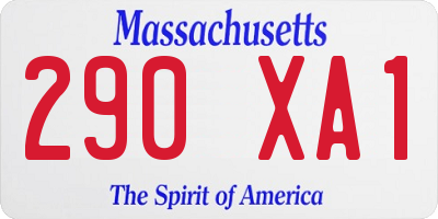 MA license plate 290XA1