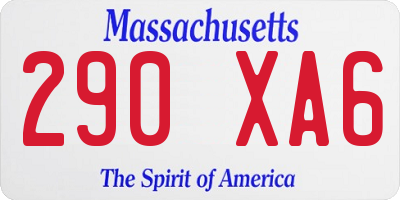 MA license plate 290XA6