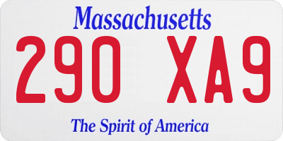 MA license plate 290XA9