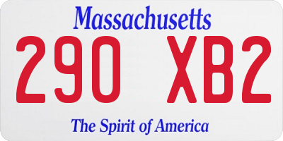 MA license plate 290XB2