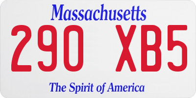 MA license plate 290XB5