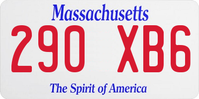 MA license plate 290XB6