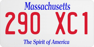 MA license plate 290XC1