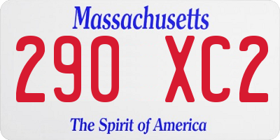 MA license plate 290XC2