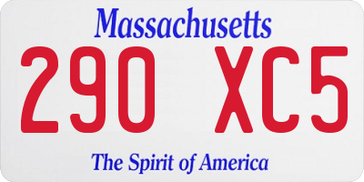 MA license plate 290XC5