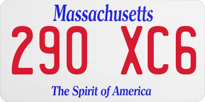 MA license plate 290XC6