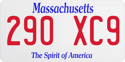 MA license plate 290XC9