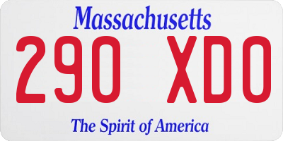 MA license plate 290XD0