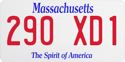 MA license plate 290XD1