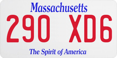 MA license plate 290XD6