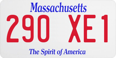 MA license plate 290XE1