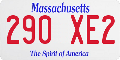 MA license plate 290XE2