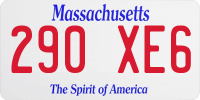 MA license plate 290XE6
