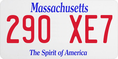 MA license plate 290XE7