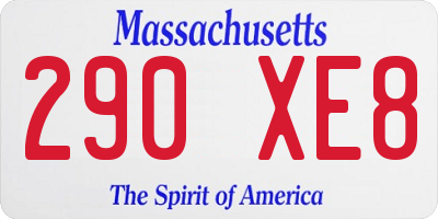 MA license plate 290XE8