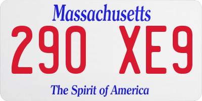MA license plate 290XE9
