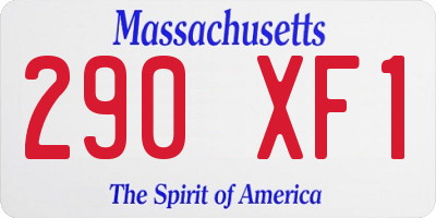 MA license plate 290XF1