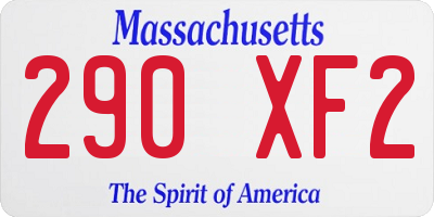 MA license plate 290XF2