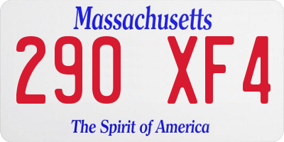 MA license plate 290XF4