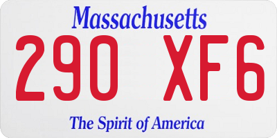 MA license plate 290XF6