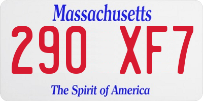 MA license plate 290XF7