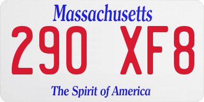 MA license plate 290XF8
