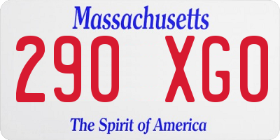 MA license plate 290XG0