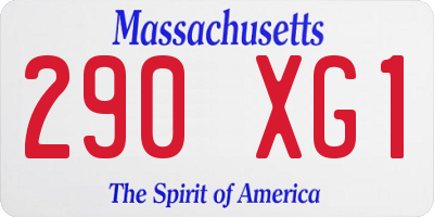 MA license plate 290XG1
