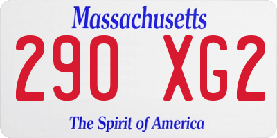 MA license plate 290XG2