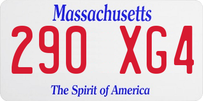 MA license plate 290XG4