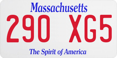 MA license plate 290XG5