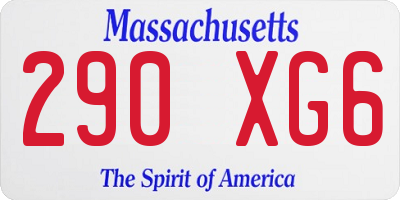 MA license plate 290XG6