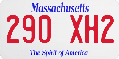 MA license plate 290XH2