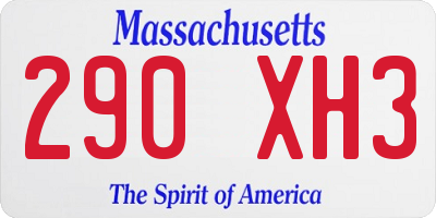 MA license plate 290XH3