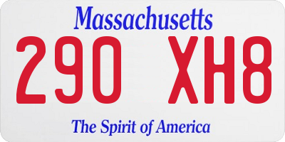 MA license plate 290XH8
