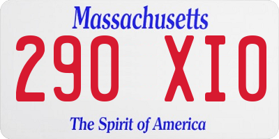 MA license plate 290XI0