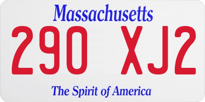 MA license plate 290XJ2