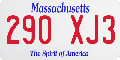MA license plate 290XJ3