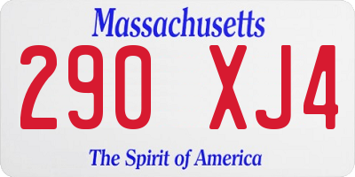 MA license plate 290XJ4