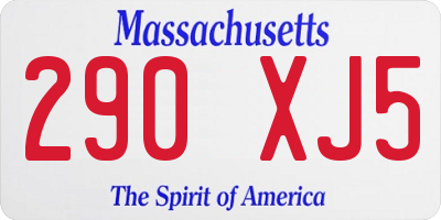 MA license plate 290XJ5