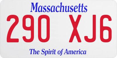 MA license plate 290XJ6