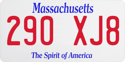 MA license plate 290XJ8