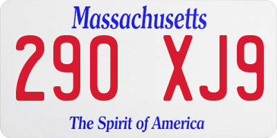 MA license plate 290XJ9
