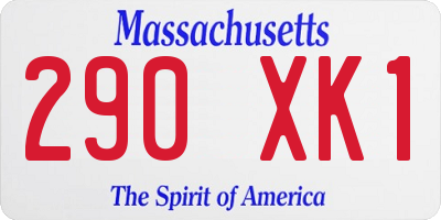MA license plate 290XK1