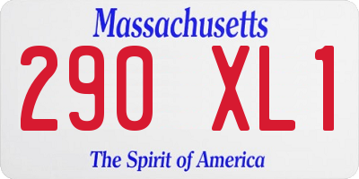 MA license plate 290XL1
